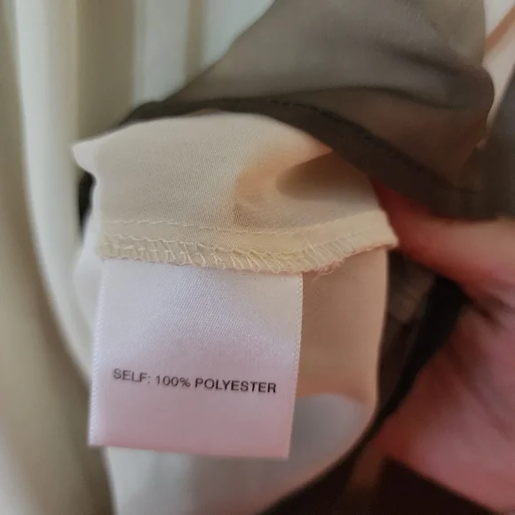 Rose & Olive Ombre Ivory and Dark Green Blouse with Tie Collar - Picture 4 of 6